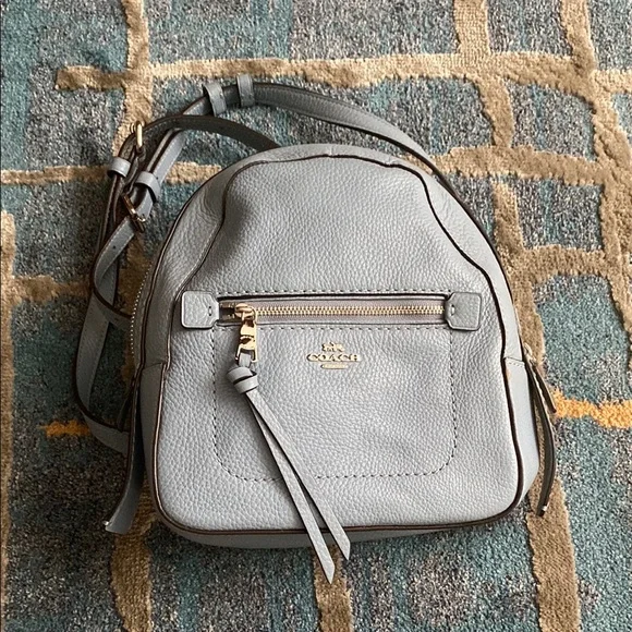Coach | Bags | Coach Light Sky Blue Leather Backpack | Poshmark display picture 1